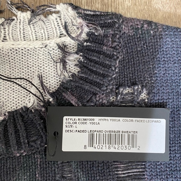 R13 Faded Leopard Oversized Sweater - Picture 11 of 16